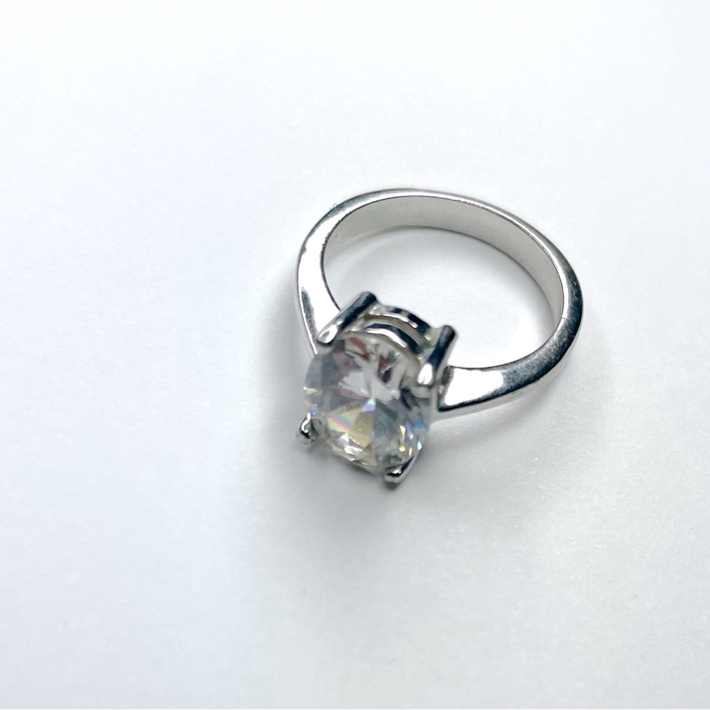 Beautiful silver faceted stone ring